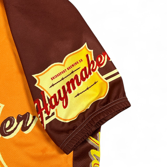 Bridgeport Brewing Cycling Jersey Adult LARGE Orange Retro Haymaker Ale Rooster - Picture 5 of 11